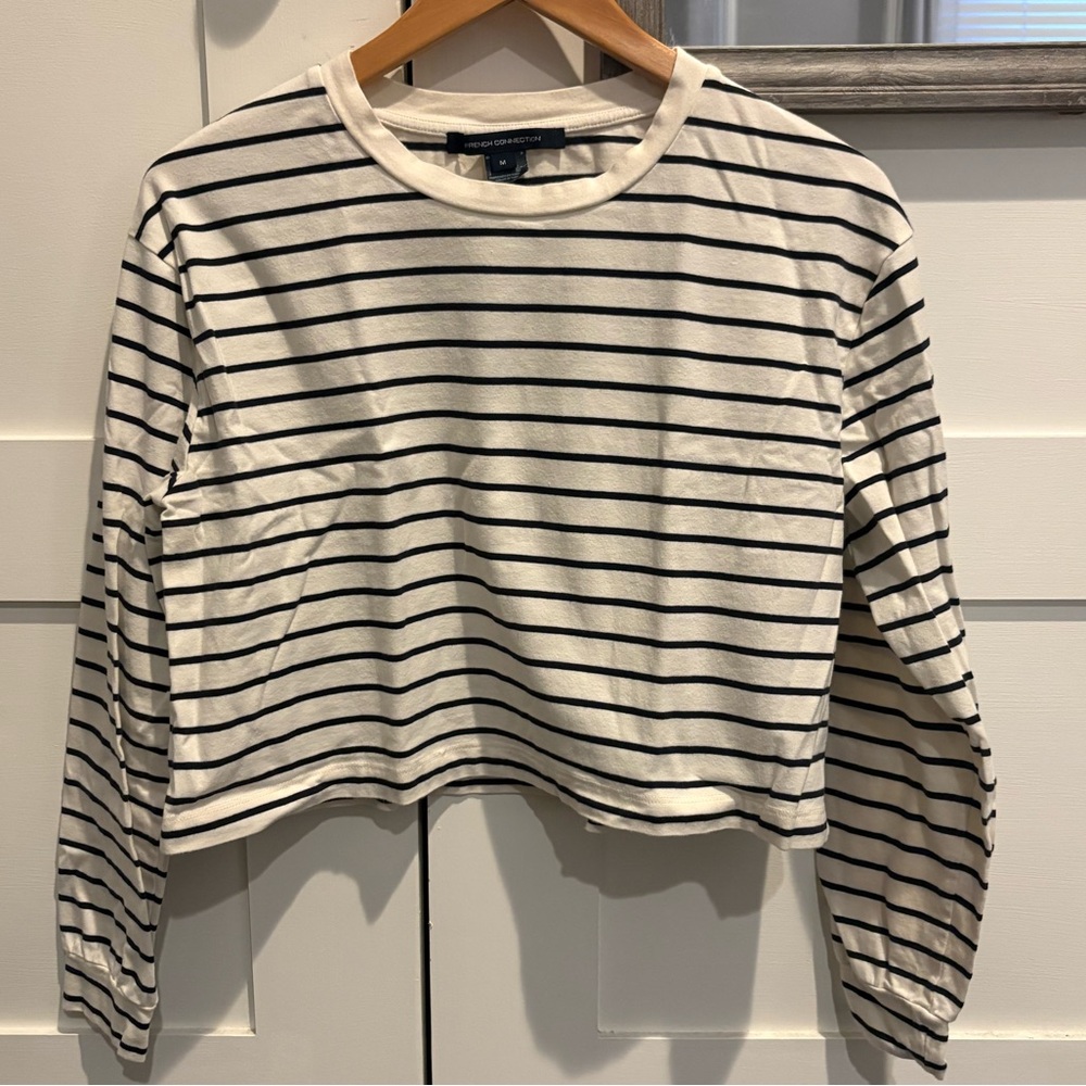 M French Connection Striped Boxy Top